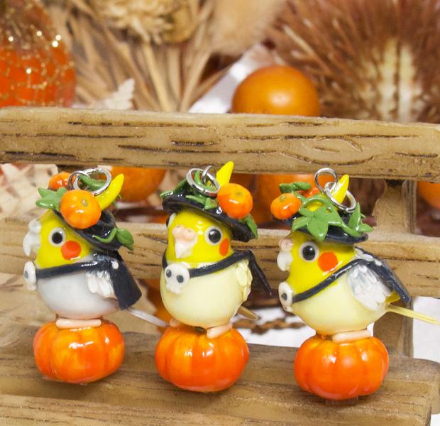 【セミオーダー】オカメインコちゃんのハロウィン・チャーム1枚目の画像