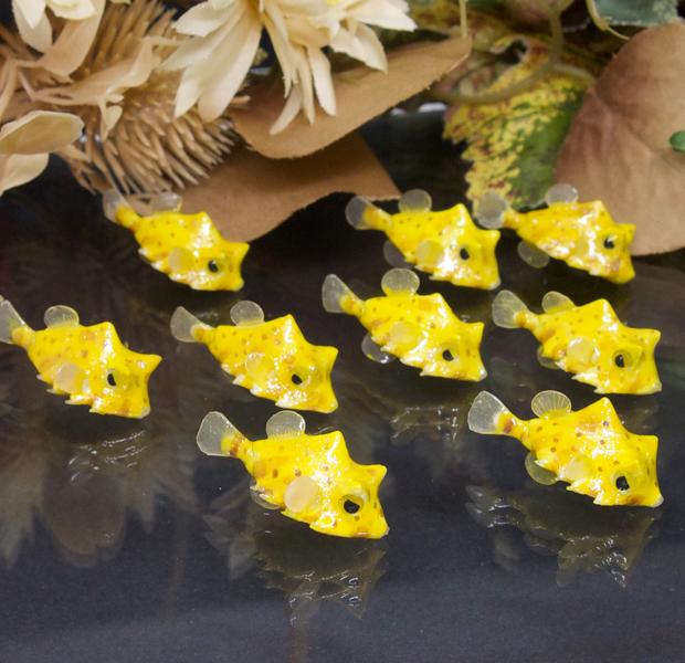 ラクダハコフグのゆらめくピアス・イヤリング1枚目の画像